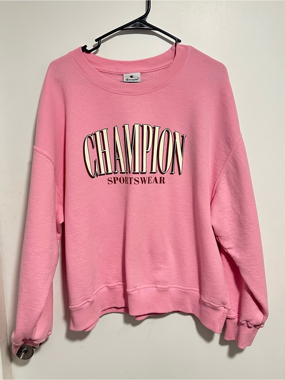 Champion Pink Logo Crewneck Sweatshirt
